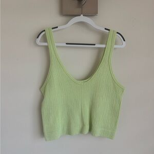 Urban Outfitters Light Green Ribbed Tank Top